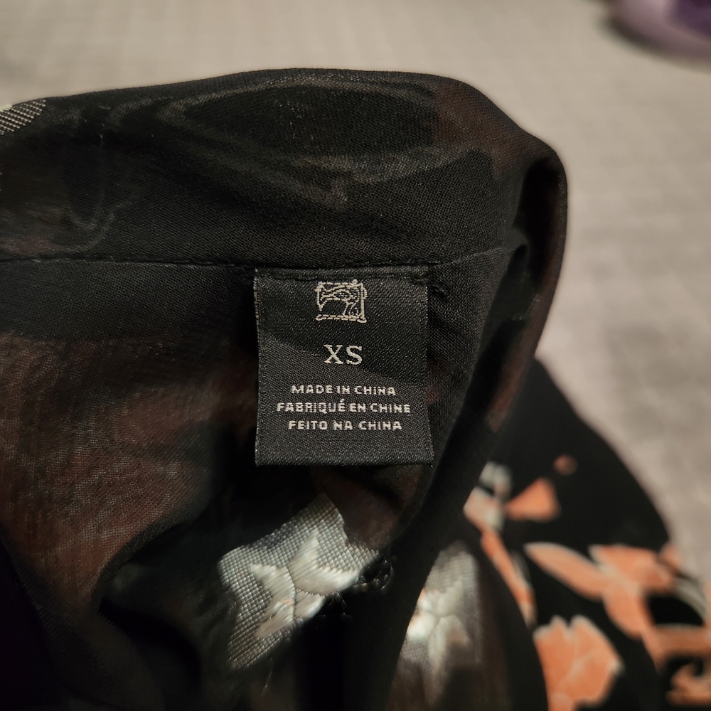 Scotch & Soda Fading Roads Lightweight Black Floral Print Duster Jacket Kimono - Picture 5 of 9